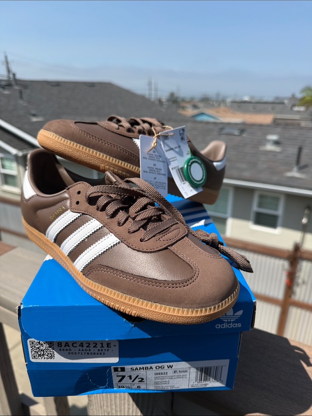 adidas Samba OG Brown with White Stripes